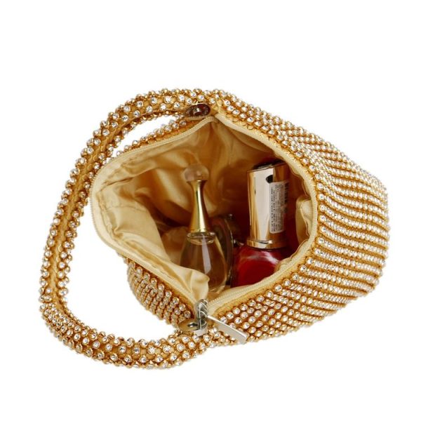 Women Fashion Banquet Party Diamond Handbag (Black) - Image 3