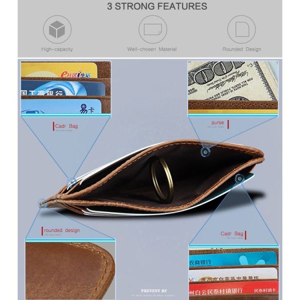 KB108 Antimagnetic RFID Fashion Crazy Horse Texture Bus Credit Card Package burglar brush - Image 6
