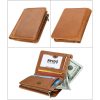 8231 Antimagnetic RFID Men Fashion Crazy Horse Textyure Genuine Leather Wallet Card Bag (Brown) - Image 3