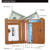 8231 Antimagnetic RFID Men Fashion Crazy Horse Textyure Genuine Leather Wallet Card Bag (Brown) - Image 4