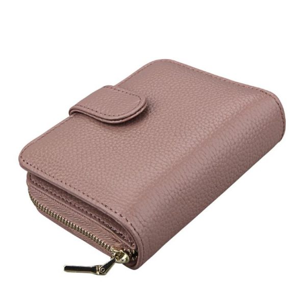 KB132 Female Style Full Grain Cow Leather Multifunctional RFID Wallet / Card Bag / Driving License Package (Pink) - Image 2