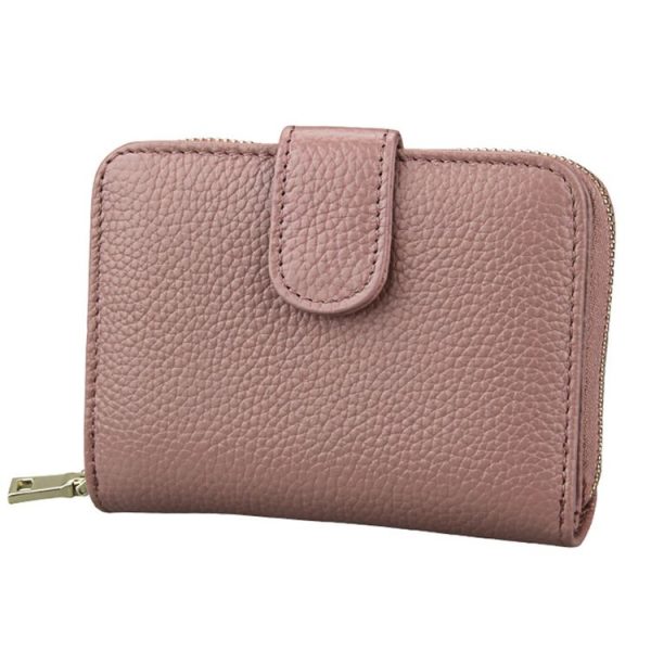 KB132 Female Style Full Grain Cow Leather Multifunctional RFID Wallet / Card Bag / Driving License Package (Pink) - Image 3
