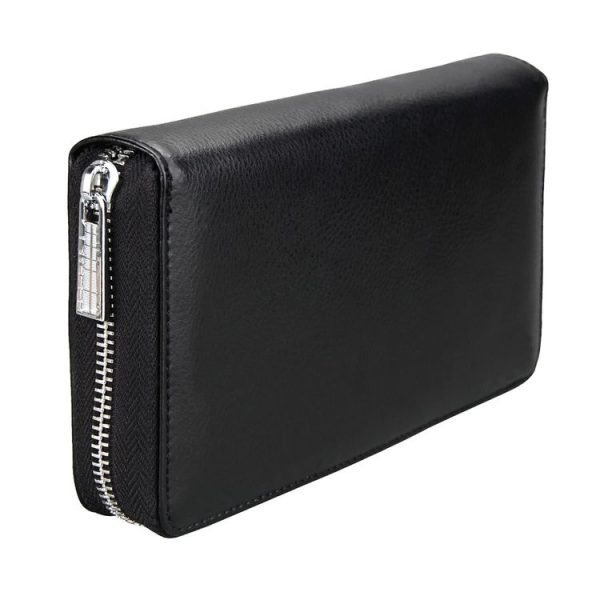 Antimagnetic RFID Large Capacity Long Style Genuine Leather Passport Package / Multifunctional and Many Card Slots Card Package (Black) - Image 4