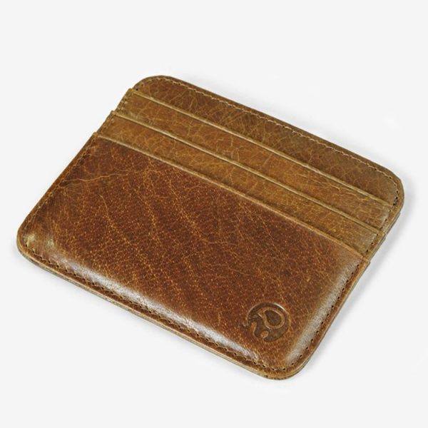 XIAO YUAN XIANG Cowhide Leather Pocket 6 Card Sleeve Wallet Coin Purse Card Holder, Size: 10.7cm x8.7cm, Random Color Delivery - Image 2