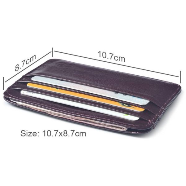 XIAO YUAN XIANG Cowhide Leather Pocket 6 Card Sleeve Wallet Coin Purse Card Holder, Size: 10.7cm x8.7cm, Random Color Delivery - Image 4