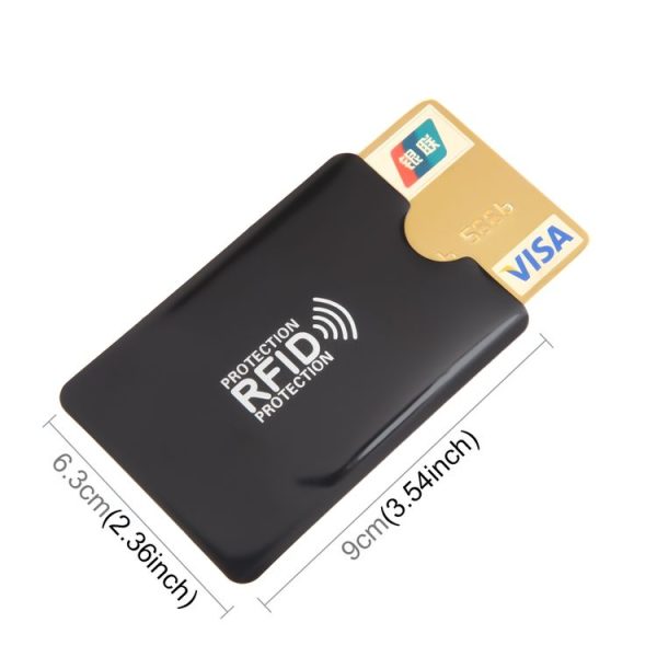 100pcs Aluminum Foil RFID Blocking Credit Card ID Bank Card Case, Size: 9 x 6.3cm (Black) - Image 4
