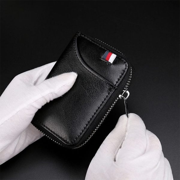 KB155 Antimagnetic RFID Zipper Leather Large-capacity Cards Holder Wallet (Black) - Image 10
