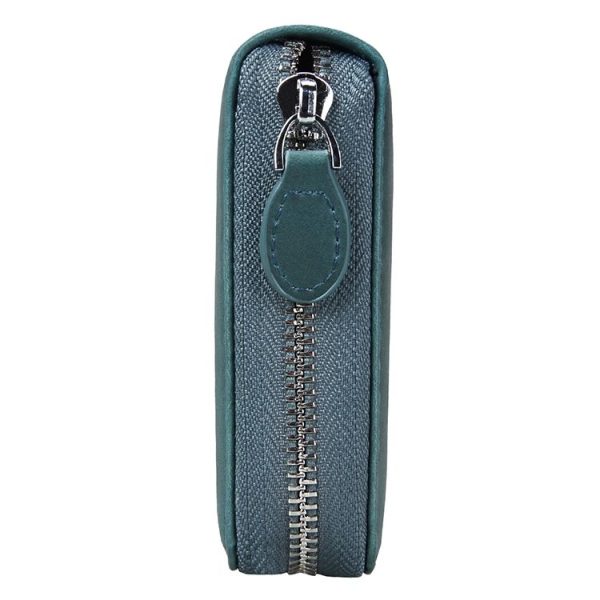 KB161 Antimagnetic RFID Long Zipper Leather Wallet Large-capacity Card Holder (Blue) - Image 4
