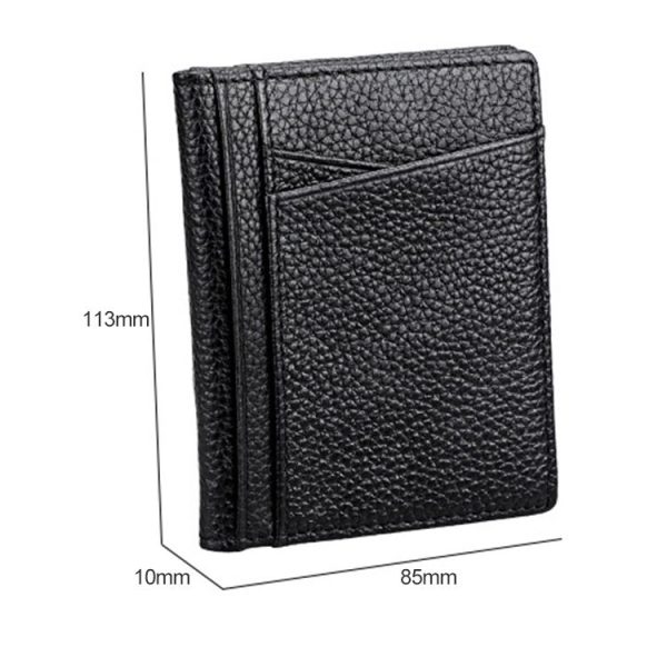KB173 Ultrathin Litchi Texture Leather Card Holder Certificate Bag (Black) - Image 4