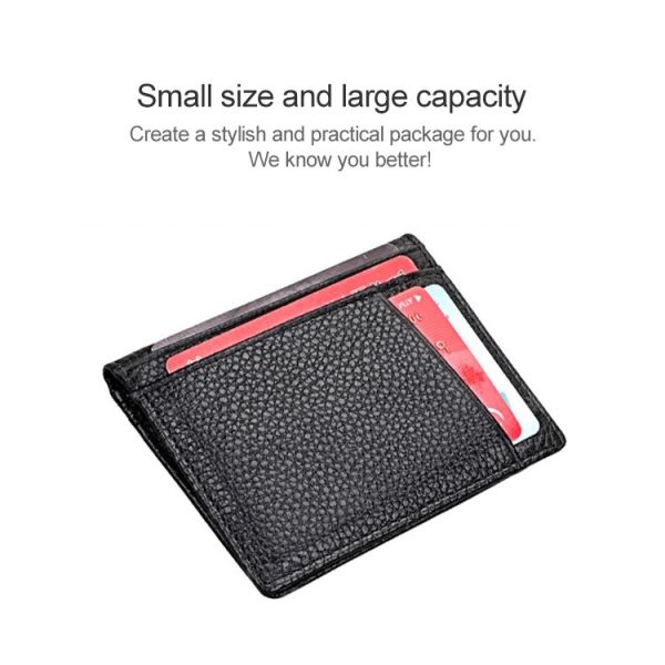 KB173 Ultrathin Litchi Texture Leather Card Holder Certificate Bag (Black) - Image 5