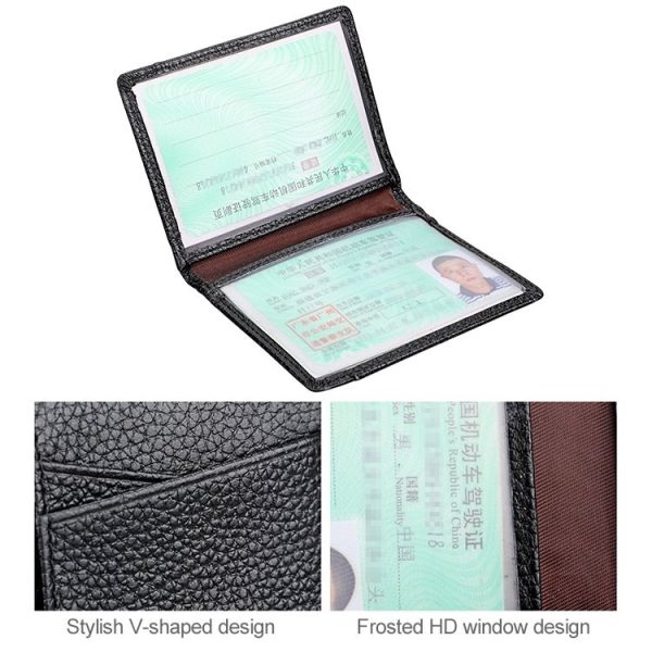 KB173 Ultrathin Litchi Texture Leather Card Holder Certificate Bag (Black) - Image 6