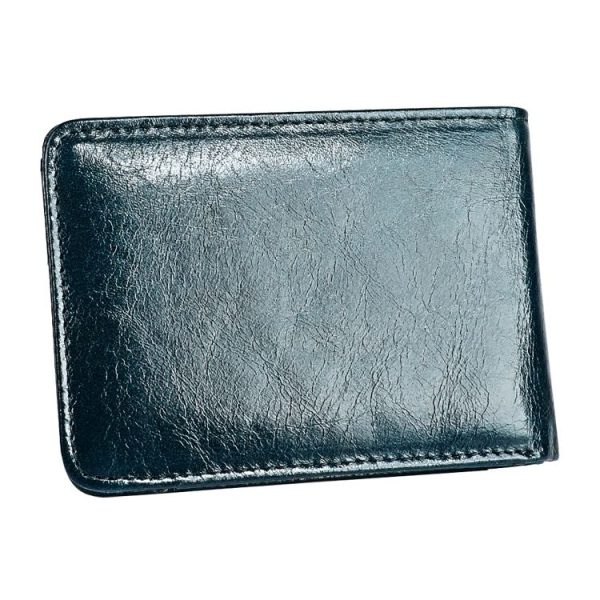 KB186 Antimagnetic RFID Mini Crazy Horse Texture Leather Billfold Card Wallet for Men and Women (Blue) - Image 4