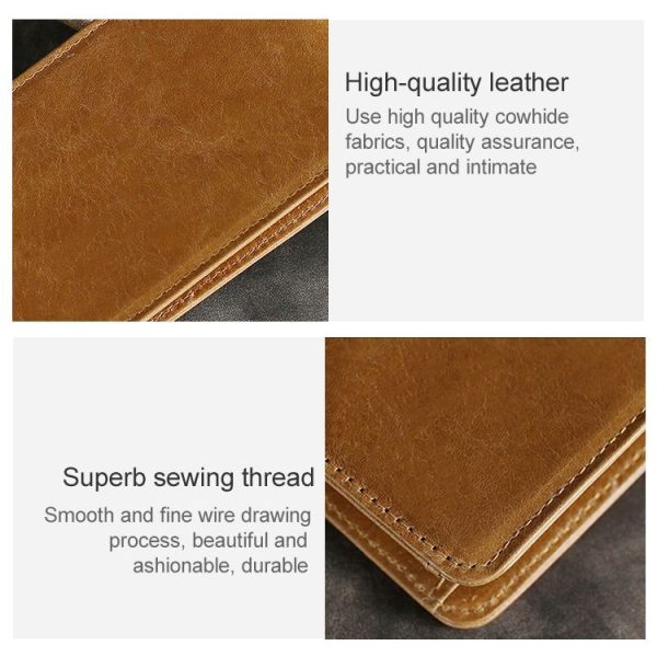 KB186 Antimagnetic RFID Mini Crazy Horse Texture Leather Billfold Card Wallet for Men and Women (Blue) - Image 8