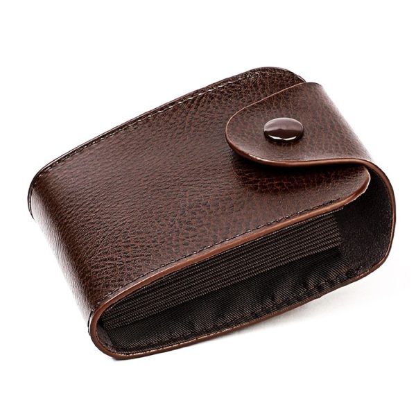 KB187 Litchi Texture Leather Large-capacity Card Holder Wallet (Coffee)