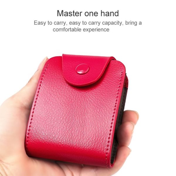 KB187 Litchi Texture Leather Large-capacity Card Holder Wallet (Coffee) - Image 7
