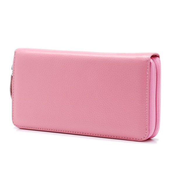 902 Antimagnetic RFID Litchi Texture Women Large Capacity Hand Wallet Purse Phone Bag with Card Slots (Pink) - Image 2