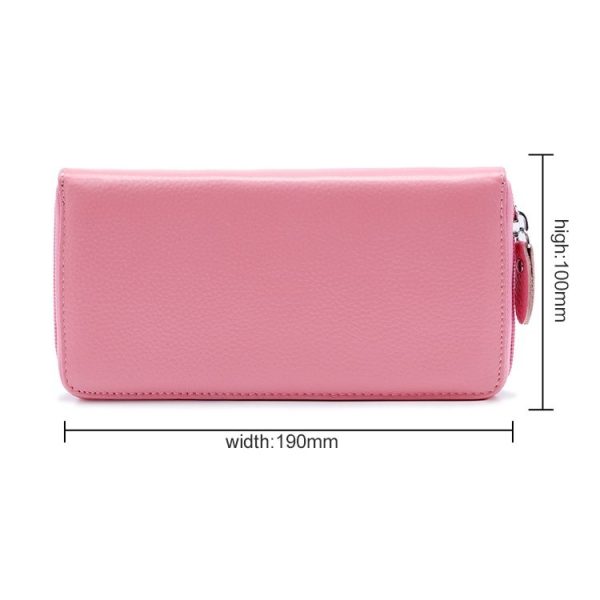 902 Antimagnetic RFID Litchi Texture Women Large Capacity Hand Wallet Purse Phone Bag with Card Slots (Pink) - Image 3