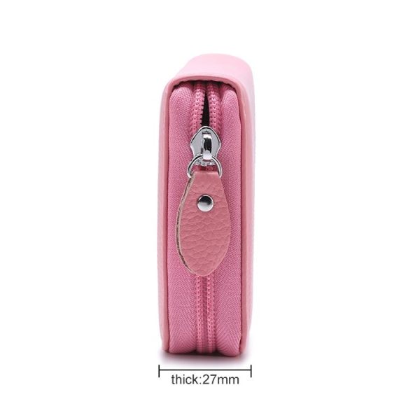 902 Antimagnetic RFID Litchi Texture Women Large Capacity Hand Wallet Purse Phone Bag with Card Slots (Pink) - Image 4
