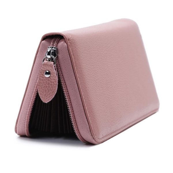 902 Antimagnetic RFID Litchi Texture Women Large Capacity Hand Wallet Purse Phone Bag with Card Slots (Pink) - Image 5