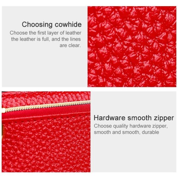 2013 Antimagnetic RFID Multifunctional Litchi Texture Women Large Capacity Hand Wallet with Card Slots (Rose Red) - Image 7
