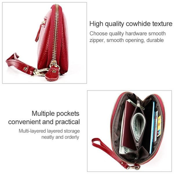 2023 Multifunctional Litchi Texture Women Large Capacity Hand Wallet with Card Slots (Blue) - Image 9