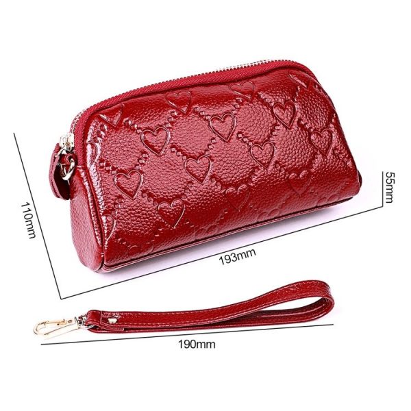 2025 Multifunctional Litchi Texture Women Large Capacity Hand Wallet Shell bag with Card Slots (Light Pink) - Image 6