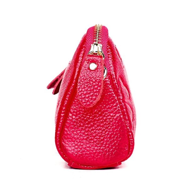 2026 Multifunctional Litchi Texture Women Large Capacity Hand Wallet Shell bag with Card Slots (Rose Red) - Image 5