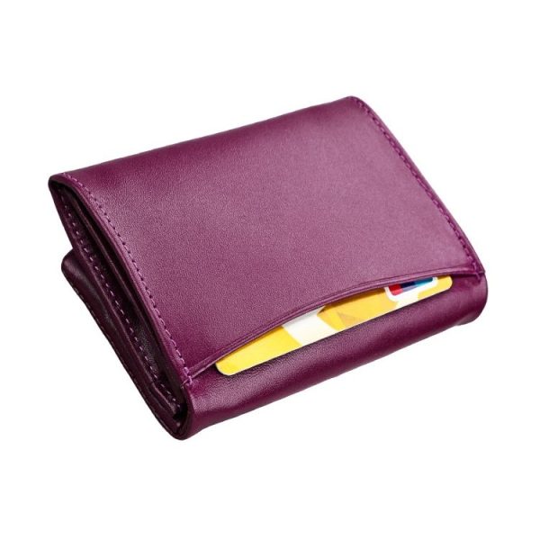 2031 Antimagnetic RFID Multifunctional Women Lock Buckle Large Capacity Hand Wallet with Card Slots (Purple) - Image 3