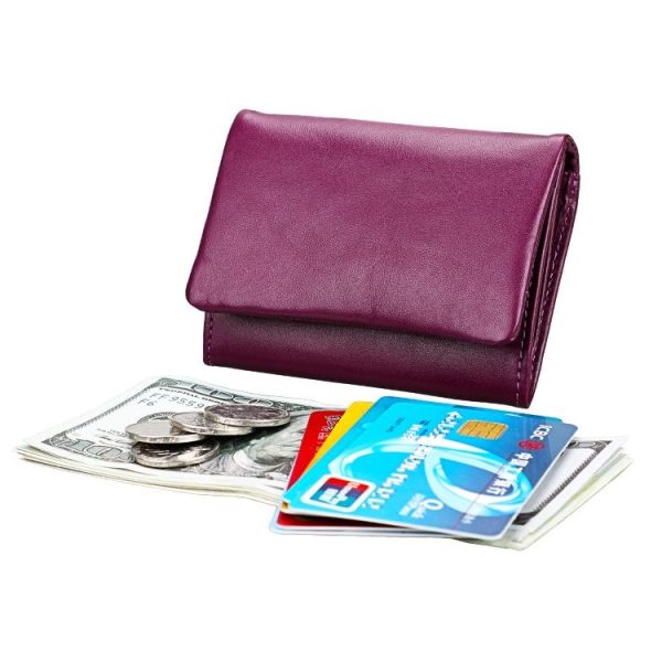 2031 Antimagnetic RFID Multifunctional Women Lock Buckle Large Capacity Hand Wallet with Card Slots (Purple) - Image 5