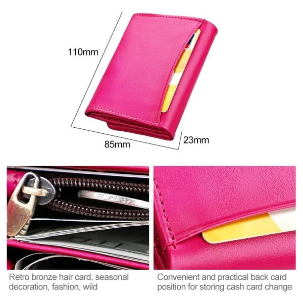 2031 Antimagnetic RFID Multifunctional Women Lock Buckle Large Capacity Hand Wallet with Card Slots (Purple) - Image 7