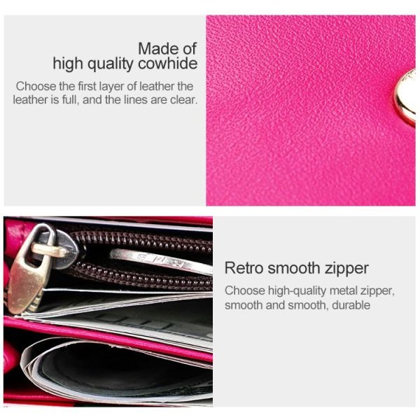 2031 Antimagnetic RFID Multifunctional Women Lock Buckle Large Capacity Hand Wallet with Card Slots (Purple) - Image 8