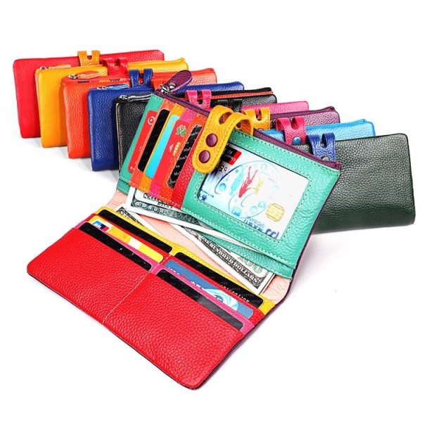 3572 Litchi Texture Leather Zipper Lady Wallet Large-capacity Purse (Rose Red) - Image 10