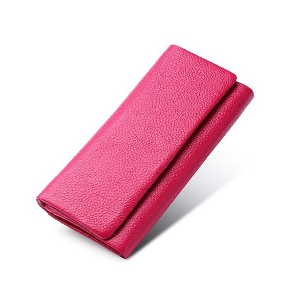 3591C Multi-function Litchi Texture Leather Wallet Large-capacity Purse (Red) - Image 2
