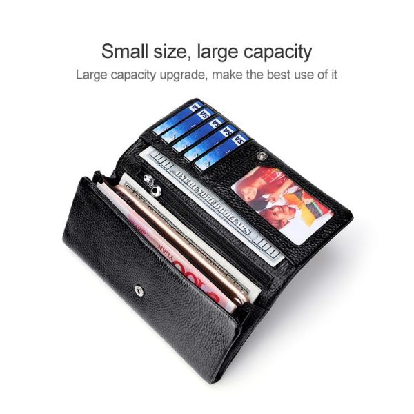 3591C Multi-function Litchi Texture Leather Wallet Large-capacity Purse (Red) - Image 4