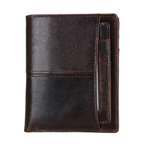 8232 Antimagnetic RFID Men Oil Wax Leather Wallet with Detachable Card Holder - Image 2