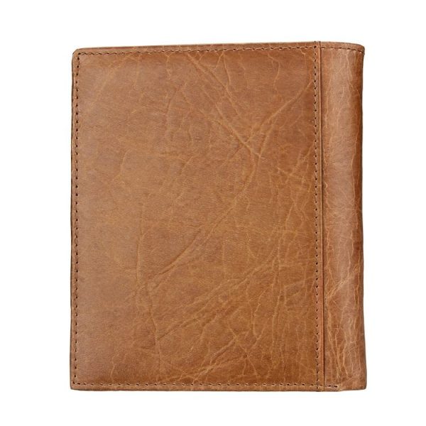 8235 Antimagnetic RFID Multi-function Crazy Horse Texture Leather Wallet Passport Bag (Yellowish-brown) - Image 3