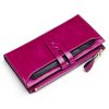 8239 Antimagnetic RFID Multi-function Leather Lady Wallet Large-capacity Purse with Detachable Card Holder (Rose Purple) - Image 2