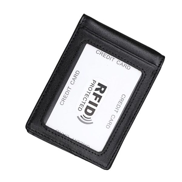 9037 Antimagnetic RFID Crazy Horse Texture Leather Wallet Billfold for Men and Women (Black) - Image 2