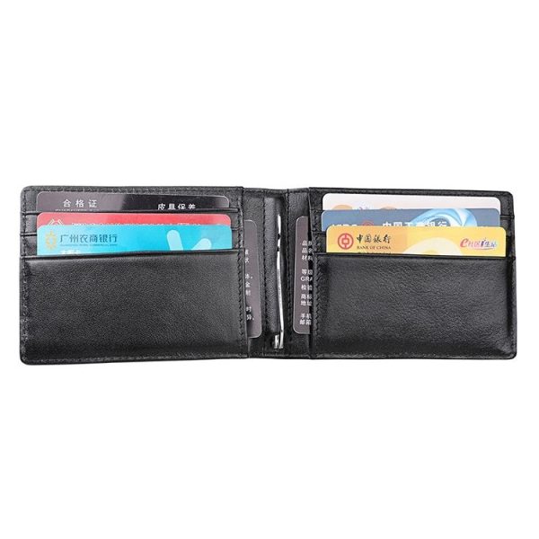 9037 Antimagnetic RFID Crazy Horse Texture Leather Wallet Billfold for Men and Women (Black) - Image 4