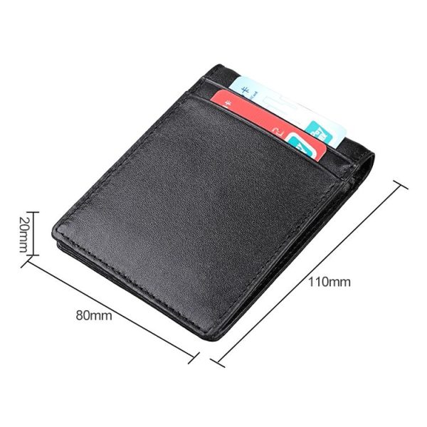 9037 Antimagnetic RFID Crazy Horse Texture Leather Wallet Billfold for Men and Women (Black) - Image 6
