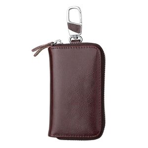 9101 Multi-function Waist Hanging Oil Wax Leather Zipper Wallet Keys Holder Bag (Coffee)