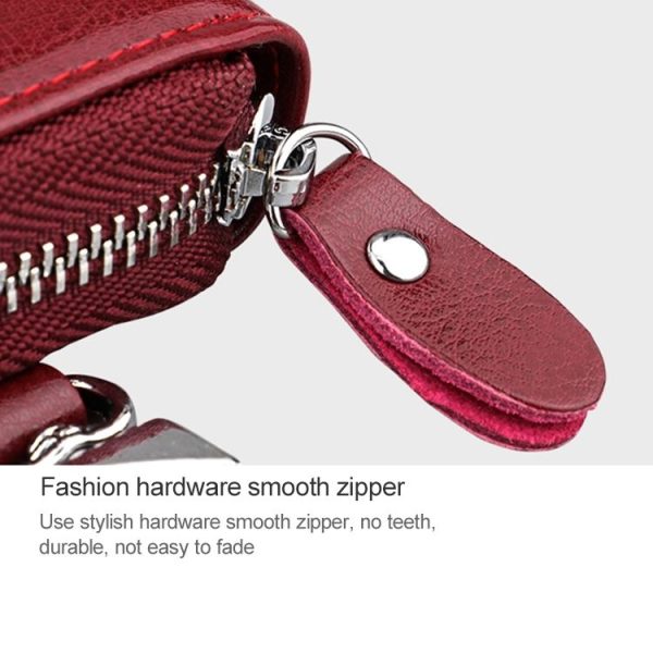 9101 Multi-function Waist Hanging Oil Wax Leather Zipper Wallet Keys Holder Bag (Coffee) - Image 10