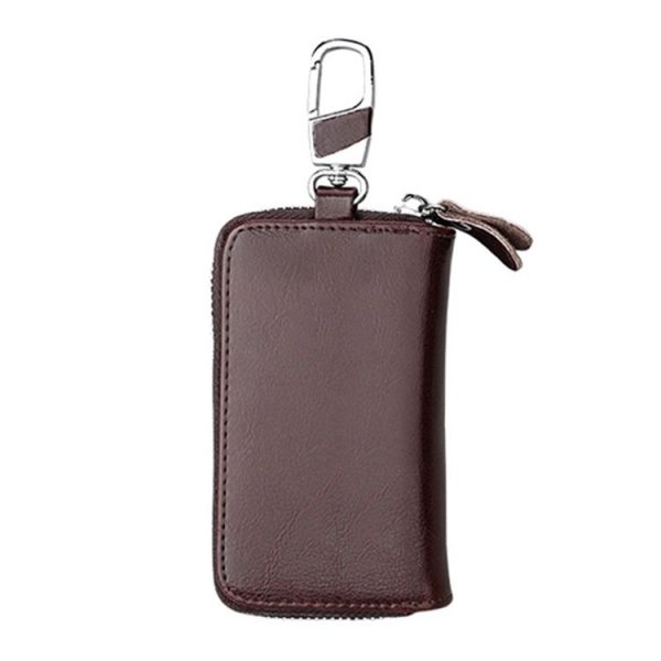 9101 Multi-function Waist Hanging Oil Wax Leather Zipper Wallet Keys Holder Bag (Coffee) - Image 5