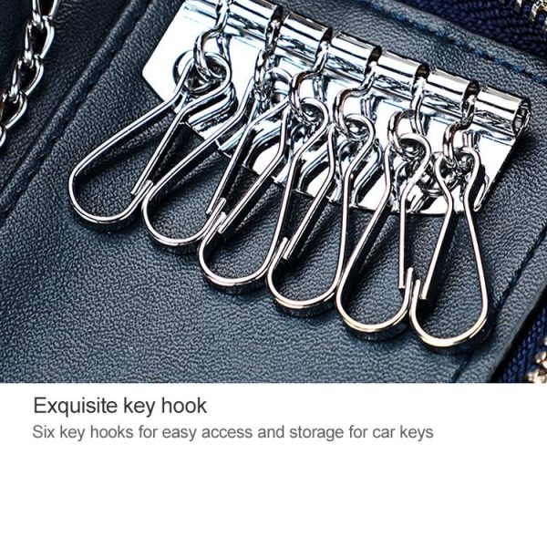 9102 Multi-function Waist Hanging Leather Zipper Wallet Keys Holder Bag (Black) - Image 11