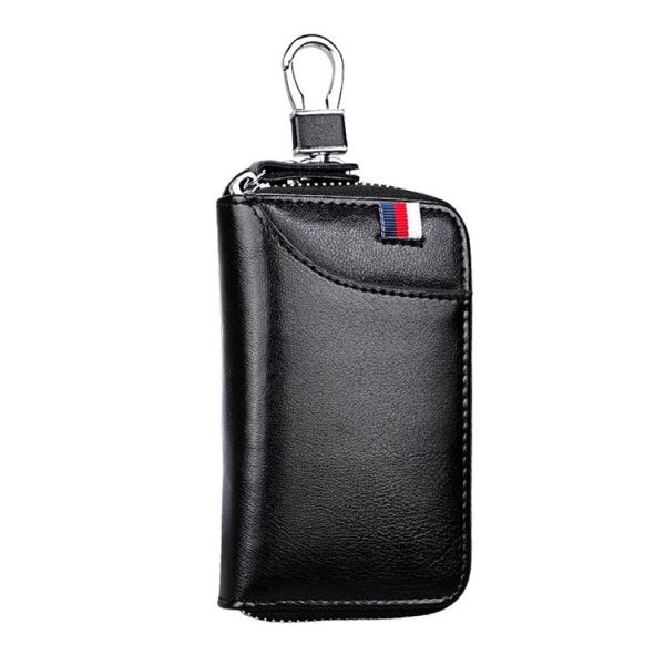 9102 Multi-function Waist Hanging Leather Zipper Wallet Keys Holder Bag (Black) - Image 2