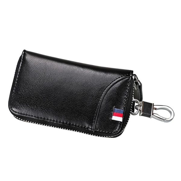 9102 Multi-function Waist Hanging Leather Zipper Wallet Keys Holder Bag (Black) - Image 3