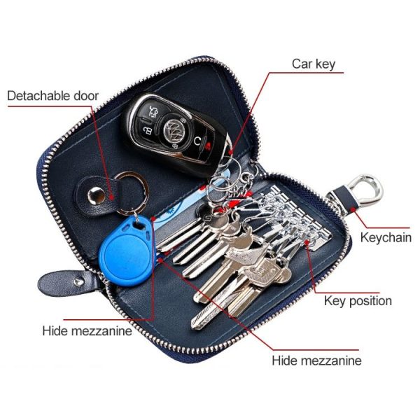 9102 Multi-function Waist Hanging Leather Zipper Wallet Keys Holder Bag (Black) - Image 6