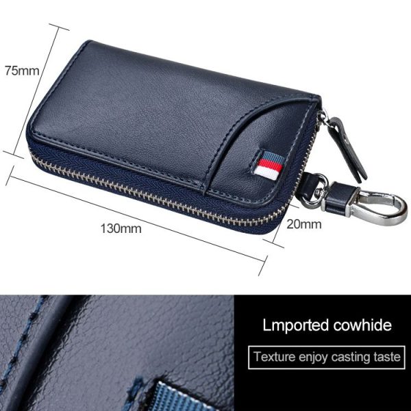 9102 Multi-function Waist Hanging Leather Zipper Wallet Keys Holder Bag (Black) - Image 7