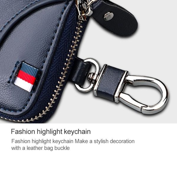 9102 Multi-function Waist Hanging Leather Zipper Wallet Keys Holder Bag (Black) - Image 9