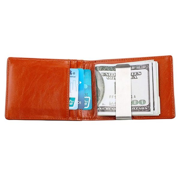 9601 Antimagnetic RFID Mini Crazy Horse Texture Leather Wallet Billfold - Image 6